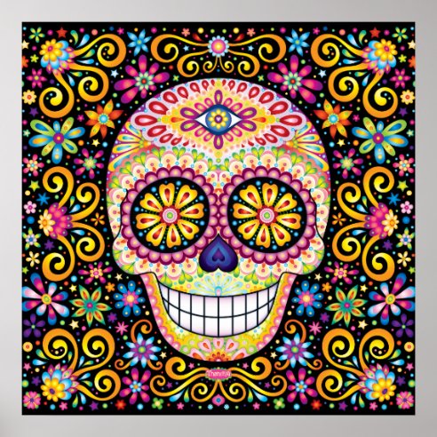 Sugar Skull Art & Wall Décor | Zazzle