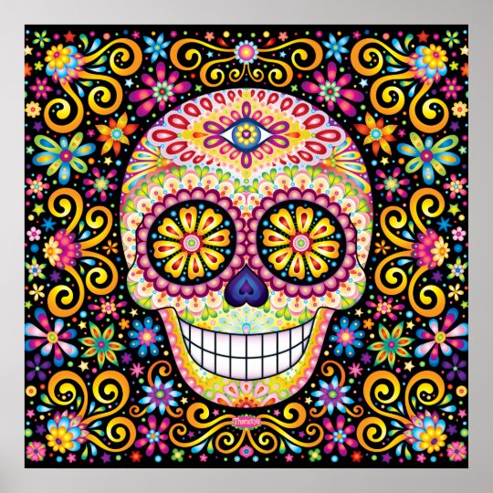 Sugar Skull Poster or Fine Art Print | Zazzle.com