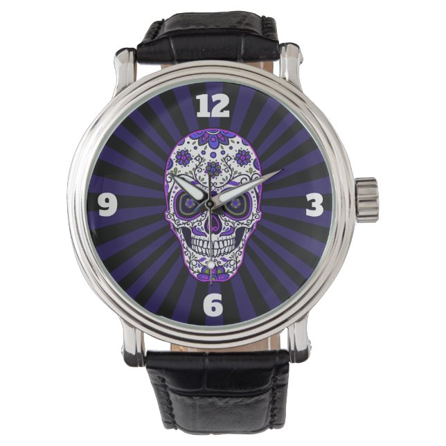 Sugar Skull Purple Colors Watch  (Front)