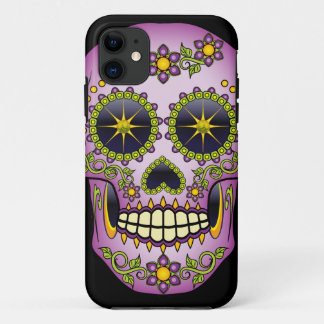 Sugar Skull Purple Floral Case-Mate iPhone Case