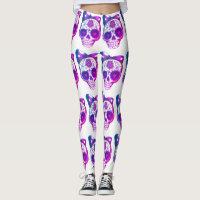 sugar skull purple leggings