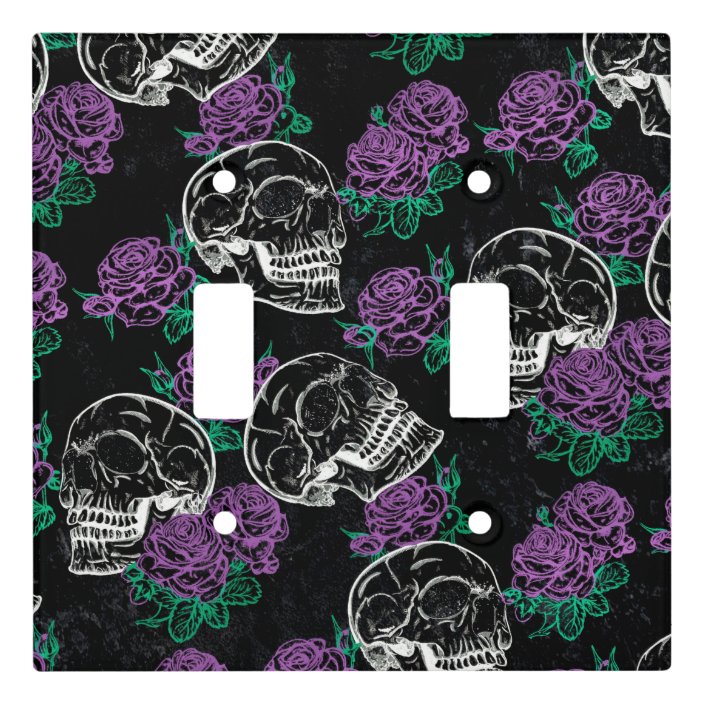 Sugar Skull Purple Roses Dark Royal Grunge Glam Light Switch Cover Zazzle Com .macabre new novelty halloween veronese gothic purple velvet skull piggy bank, fantasy mpn: zazzle
