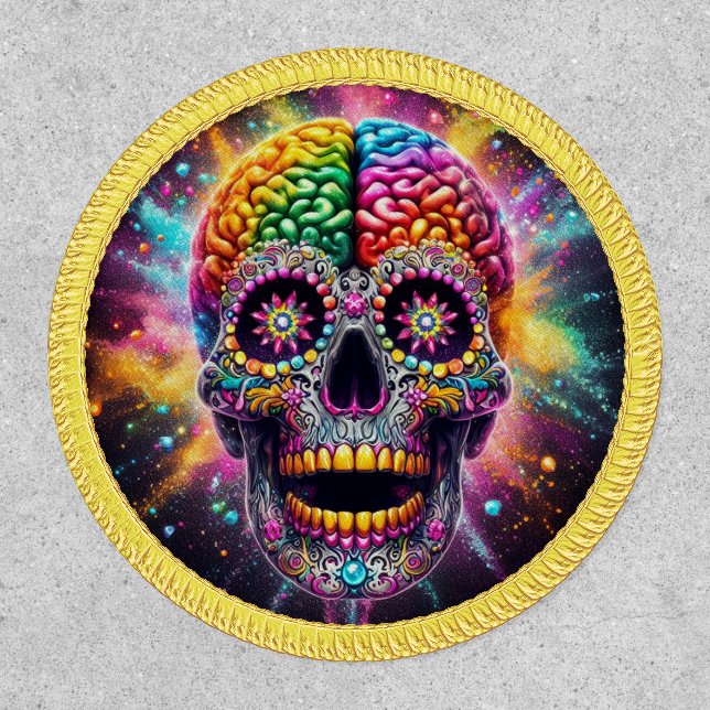 Sugar Skull Rainbow Patch (Front)