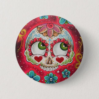 Sugar skull red button