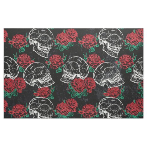 Gothic Design 1 Skull with roses Jumbo Fridge Magnet