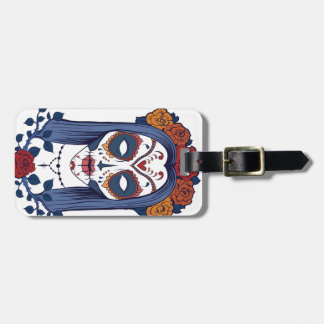 Sugar Skull Rose Luggage Tag