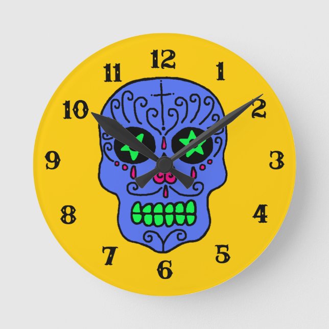 Sugar Skull Round Clock (Front)