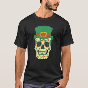 Sugar Skull Saint Patricks Day of Dead Mexican Men T-Shirt