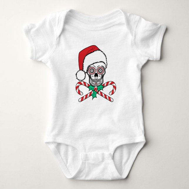 Sugar Skull Santa Baby Bodysuit (Front)