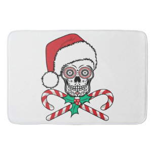 Sugar Skull Santa Bath Mat
