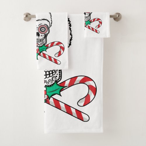 Sugar  Skull Santa Bath Towel Set