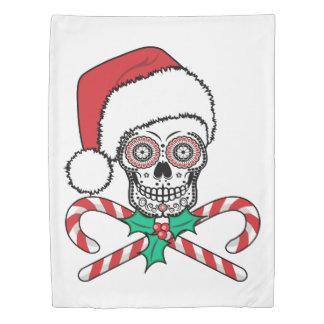 Sugar Skull Santa Duvet Cover