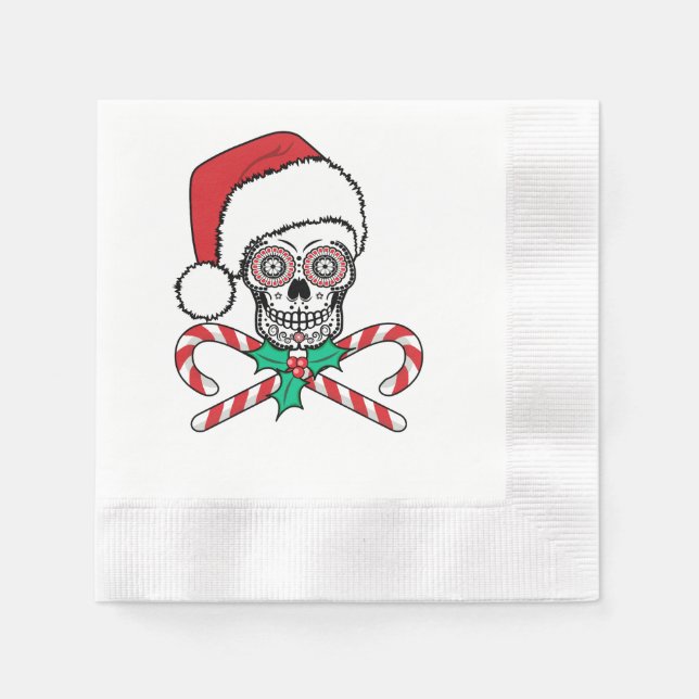 Sugar Skull Santa Napkins (Front)