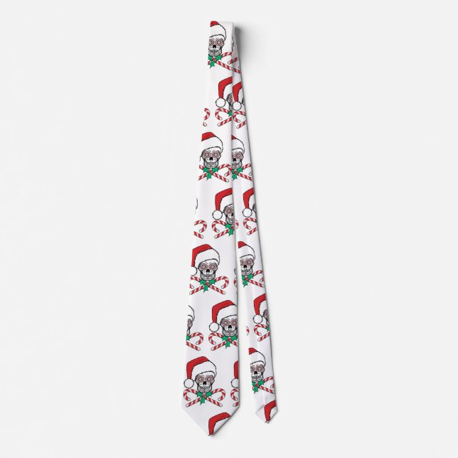 Sugar Skull Santa Neck Tie (Front)