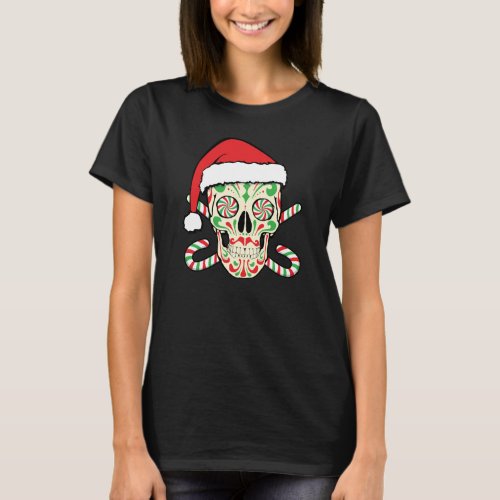 Sugar Skull Santa T_Shirt