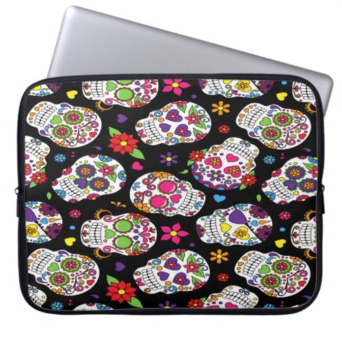 Sugar skull Scary and bloodcurdling intimidating Laptop Sleeve