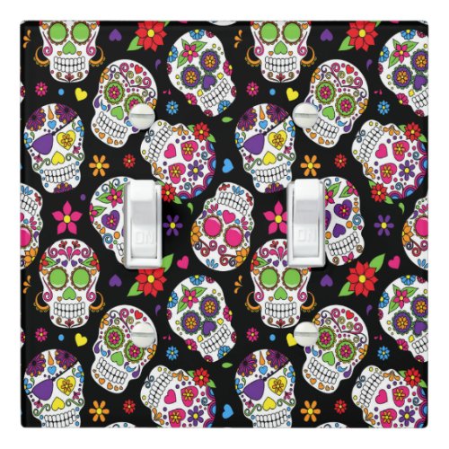 Sugar skull Scary and bloodcurdling intimidating Light Switch Cover