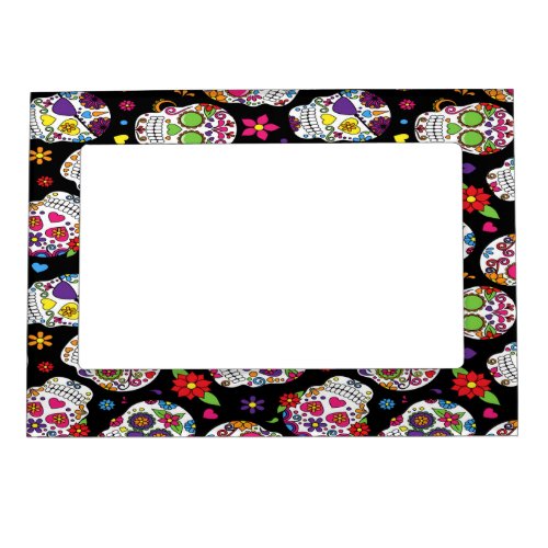 Sugar skull Scary and bloodcurdling intimidating Magnetic Photo Frame