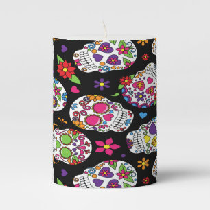 Sugar skull Scary and bloodcurdling intimidating Pillar Candle