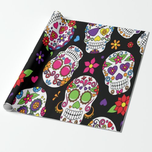 Sugar skull Scary and bloodcurdling intimidating Wrapping Paper