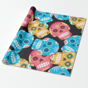 Sugar skull seamless background wrapping paper