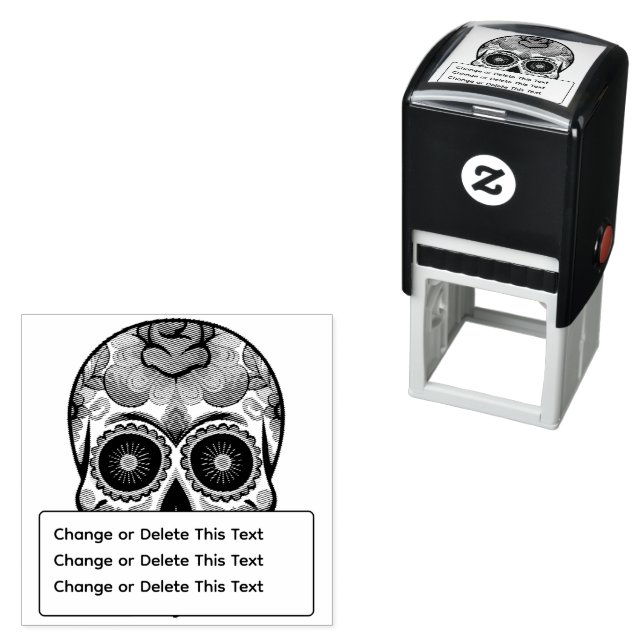 Sugar Skull Self-inking Stamp (In Situ)