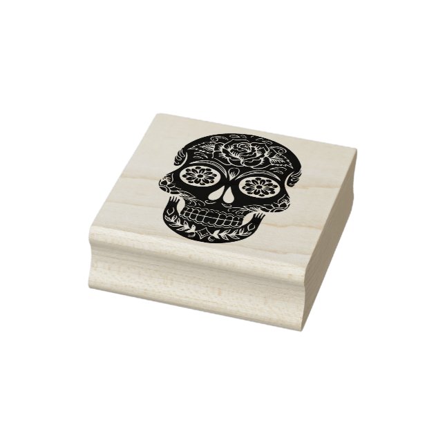 sugar skull silhouette art stamp (Stamp)