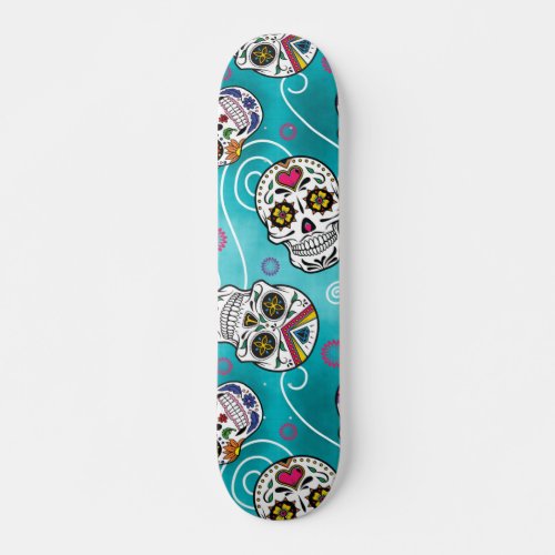 Sugar skull skateboard