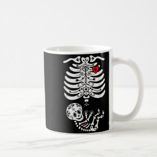 Sugar Skull Skeleton Halloween Pregnancy Annouceme Coffee Mug