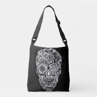 Sugar skull - Skulls Black White No4 Crossbody Bag