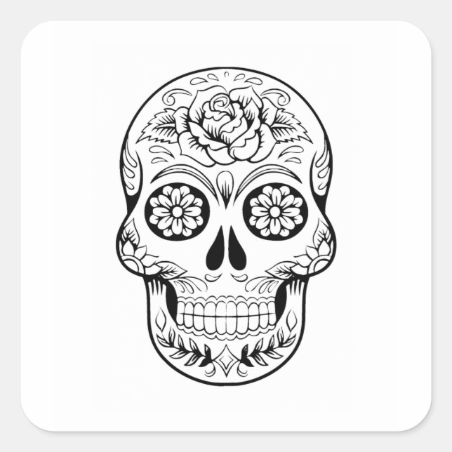 Sugar Skull Square Sticker (Front)