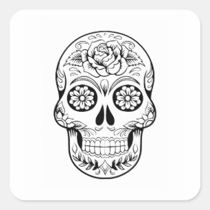 Sugar Skull Square Sticker