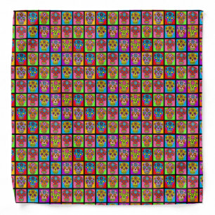 Sugar Skull Squares Bandana
