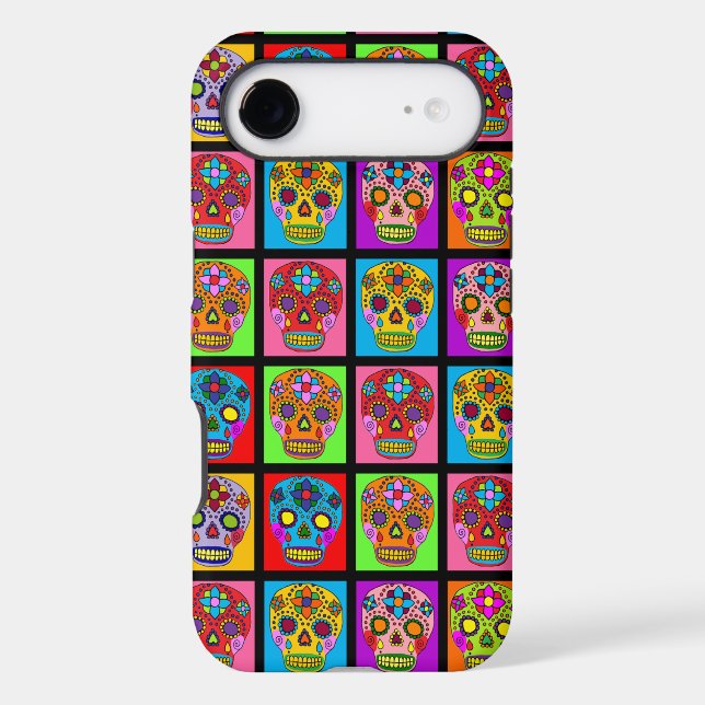 Sugar Skull Squares Case-Mate iPhone Case (Back)