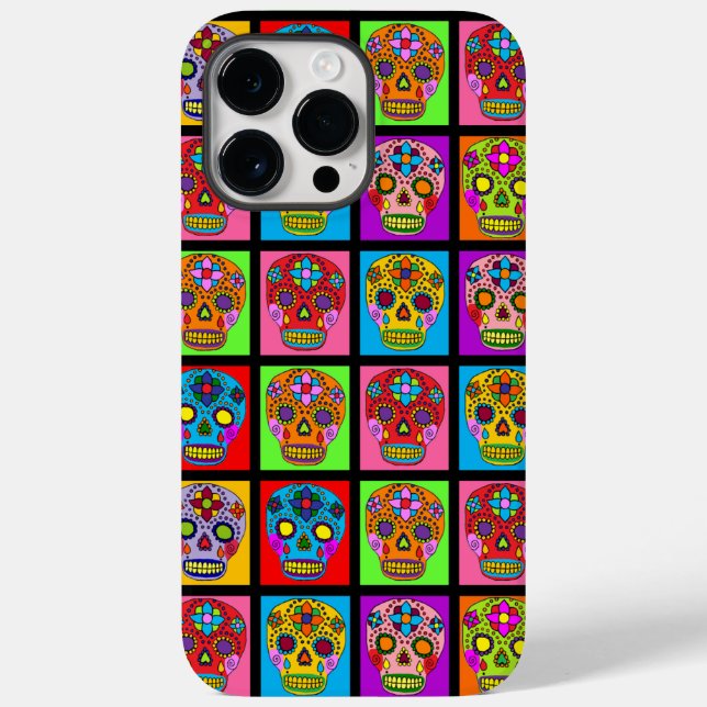 Sugar Skull Squares Case-Mate iPhone Case (Back)