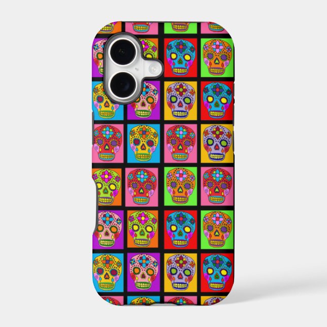 Sugar Skull Squares Case-Mate iPhone Case (Back)