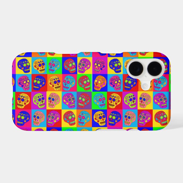 Sugar Skull Squares Case-Mate iPhone Case (Back (Horizontal))