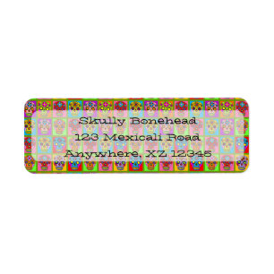 Sugar Skull Squares Label