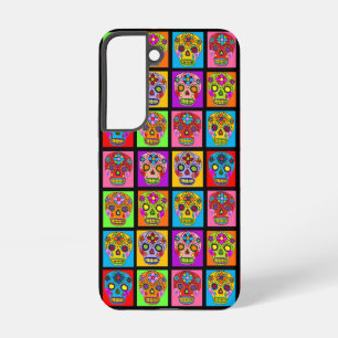 Sugar Skull Squares Samsung Galaxy S22 Case