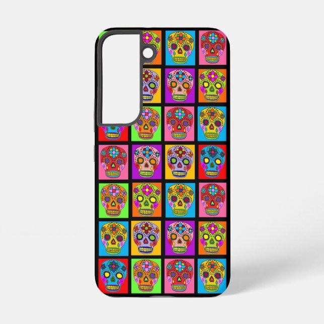 Sugar Skull Squares Samsung Galaxy Case (Back)