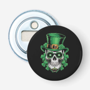 Sugar Skull St Patrick Day Lucky Shamrock  Bottle Opener