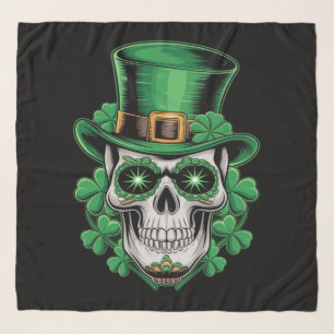 Sugar Skull St Patrick Day Lucky Shamrock  Scarf