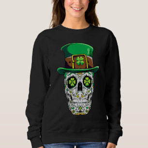 Sugar Skull St Patricks Day Of The Dead Women Men  Sweatshirt