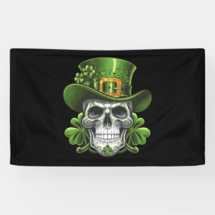 Sugar Skull St Patrick's Day Shamrock Banner