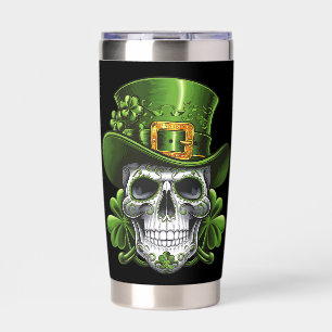 Sugar Skull St Patrick's Day Shamrock Insulated Tumbler