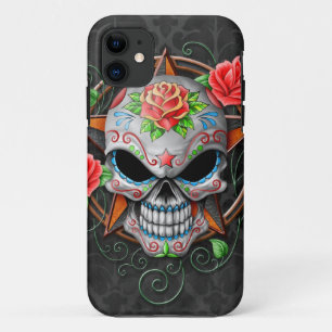 Sugar Skull Star, gray iPhone 11 Case