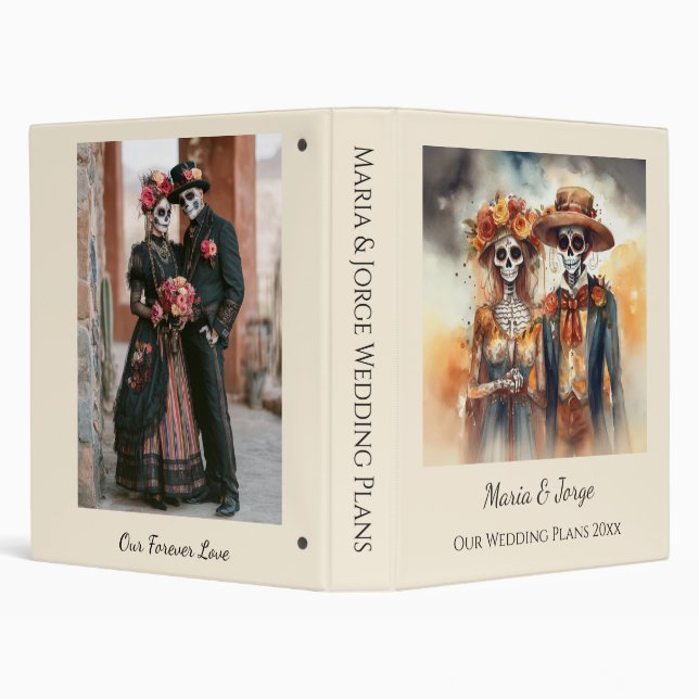 Sugar Skull Sweethearts, custom 3 Ring Binder (Background)