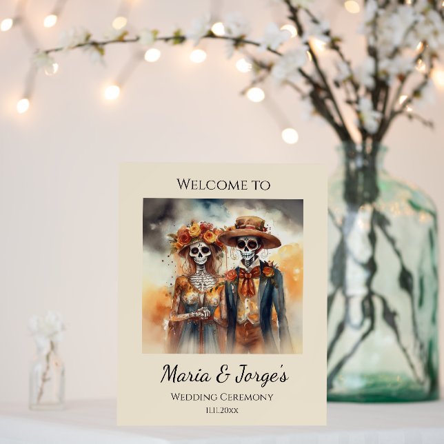 Sugar Skull Sweethearts, custom Foam Board (In Situ (Wedding))