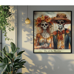 Sugar Skull Sweethearts, custom Framed Art