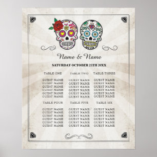 Sugar Skull Table Wedding Halloween Poster Seating